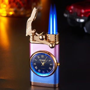 Encendedor Creativo con Reloj de Doble Llama, Mecheros de Gas Recargables, Regalo para el Día de San Valentín, Otros Encendedores - Product Image 6