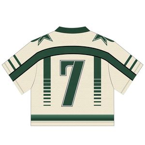 เสื้อกีฬาฟุตบอลผ้าโพลีเอสเตอร์ตาข่ายลายกราฟิกแบบวินเทจชุดเสื้อครอป - Product Image 2