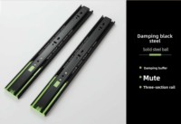 Glissières de tiroir modernes à amortissement – Rails silencieux à 3 sections pour tiroir de clavier de bureau, capacité de charge 31-50 kg