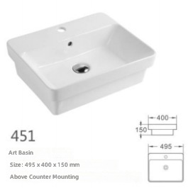 Lavabo rond élégant <span class=keywords><strong>de</strong></span> style nordique moderne pour comptoir ; Lavabo en céramique pour salles <span class=keywords><strong>de</strong></span> <span class=keywords><strong>bain</strong></span>, hôtels et balcons ; Lavabo monobloc - Product Image 2
