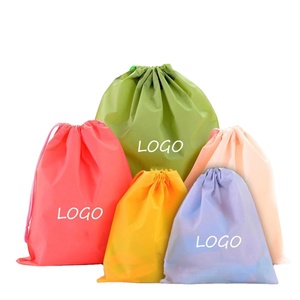 Custom Logo Oem Eco-friendly Drawstring Backpack Casual PE Waterproof Shopping <b>Draw</b> String Bag for <b>Storage</b> - Product Image 1