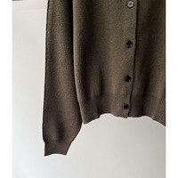 En stock – Photos réelles – Cardigan en maille douce à col ras du cou pour femme, pull minimaliste et élégant pour le quotidien, automne et hiver 16a-2323