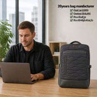 Sac à dos pour ordinateur portable matelassé, résistant à l'eau, rembourré, unisexe, pour les voyages d'affaires, le bureau