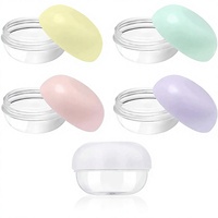 RONRONS Mini contenants de voyage ronds en plastique anti-fuite avec couvercles et étiquettes, 5 pièces de 10 ml pour baume à lèvres, cosmétiques, articles de toilette, fabriqués en Chine