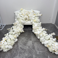 SMOOTH En gros Chemin de table floral pour mariage avec roses blanches, hortensias et orchidées pour centre de table et toile de fond