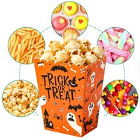 Boîte à popcorn personnalisée sur le thème d'Halloween, boîte à collation pliable, conteneur pour frites, bac de rangement