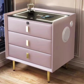 สีชมพู+การชาร์จแบบไร้สาย+ไฟโดยรอบสามสี+USB