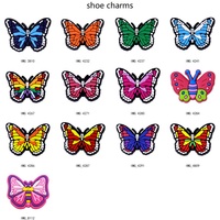 Breloques de chaussures en PVC colorées en forme de papillon 2,5-5 cm 3g, accessoires personnalisés mignons printemps-été pour la décoration des sabots