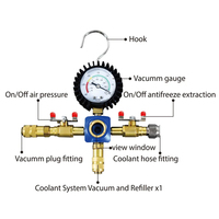 Testeur de pression universel pour le remplissage et le nettoyage du liquide de refroidissement du radiateur automobile, kit d'outils pour le nettoyage et le remplissage du système de refroidissement de la voiture