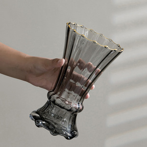 Arreglo floral para sala de estar, jarrón de cristal, <span class=keywords><strong>decoración</strong></span> de lirio rosa, jarrón de flores de mano transparente de lujo, <span class=keywords><strong>estilo</strong></span> <span class=keywords><strong>nórdico</strong></span> - Product Image 5