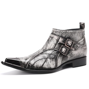 <span class=keywords><strong>Prix</strong></span> usine italie marque hommes bottes en cuir bout pointu en métal fermeture éclair peau de vache rétro hommes <span class=keywords><strong>chelsea</strong></span> bottes grande taille - Product Image 1
