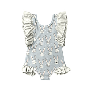 Mameluco sin mangas de seda de leche con volantes para bebé, body estampado para niños pequeños, ropa de bebé recién nacido personalizada OEM ODM - Product Image 4