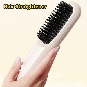Lisseur de <span class=keywords><strong>cheveux</strong></span> portable sans fil, peigne en céramique rose, appareils de coiffage des <span class=keywords><strong>cheveux</strong></span>, ions négatifs, brosse lissante électrique MCH - Product Image 5