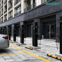 Estación de Carga para Vehículos Eléctricos IP65 de 44kW, Cargador de Pedestal para Instalación Comercial en Interiores y Exteriores