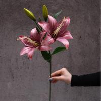 Burgunder-Serie Einzelstiel Seidenblume Dunkelrot Künstliche Blume Blumenarrangement Zubehör für Hochzeit Heim Event Dekoration