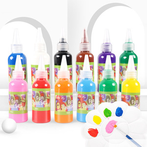 Bonne qualité enfants peinture 60ml doigt Pigment 12 couleurs <span class=keywords><strong>maternelle</strong></span> bricolage - Product Image 1