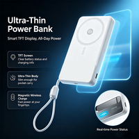 Nouvelle conception, super fin, chargeur sans fil magnétique Qi2 10000mah, écran TFT, banques d'alimentation portables