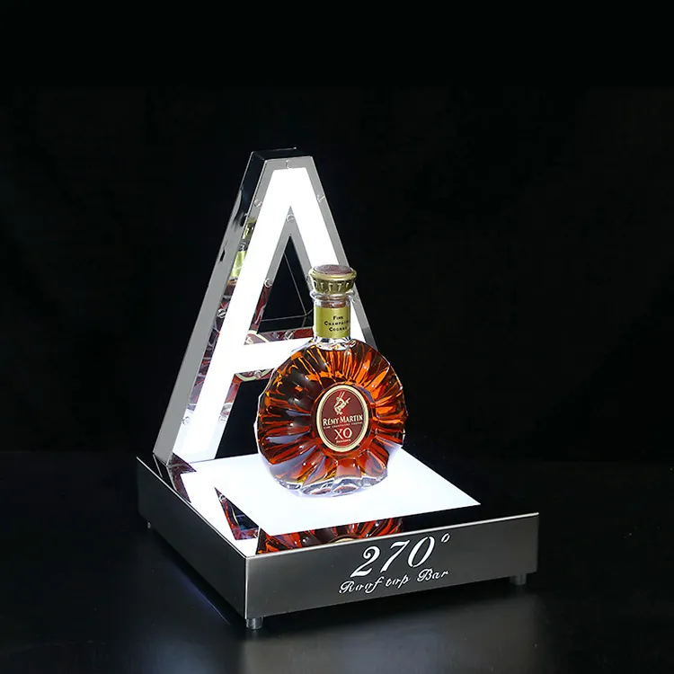 HAL Promosi Kustom LED Stainless Steel Minuman Keras Botol Minuman Glorifier Display Case Berdiri untuk Promosi Minuman