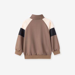 Completi per Bambini di Alta Qualità, Felpa a Maniche Lunghe Color Kaki con Pantaloni, Motivo Cartoon, Tessuto in Lana Pettinata per Autunno, 2-7 Anni - Product Image 5