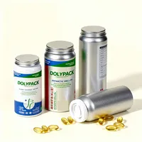Contenants personnalisés en aluminium pour vitamines, pots à pilules, emballages métalliques à anneau de traction pour capsules, bouteilles avec couvercles 100ml 150ml 200ml