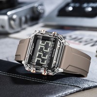 Jam Tangan Digital Sport Poedagar E123 Layar LED Tahan Air 50M Multifungsi Elektronik Kasual Trendy