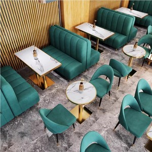 Bàn ghế sofa đơn giản, phong cách giản dị, phù hợp với quán trà sữa, bàn cà phê, nhà hàng kiểu Tây, bàn ăn và ghế. - Product Image 4