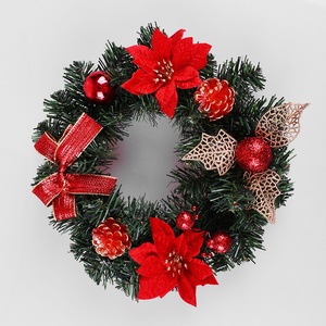 40cm Wholesale Holiday Flower Decorative <b>Wreath</b> Door Hanger Pvc Christmas <b>Wreath</b> - Product Image 4