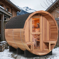 Ruang Sauna Kayu Solid untuk 6-8 Orang dengan Pemanas Listrik untuk Vila, Hotel, Resort, Spa Luar Ruangan, Relaksasi Kesehatan di Rumah