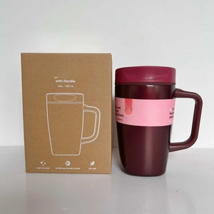 Tazza <span class=keywords><strong>da</strong></span> <span class=keywords><strong>Caffè</strong></span> in Acciaio Inox a Doppia Parete <span class=keywords><strong>da</strong></span> 12oz <span class=keywords><strong>con</strong></span> Manico, Tumbler Isolato Antigoccia, Tazze <span class=keywords><strong>da</strong></span> <span class=keywords><strong>Caffè</strong></span> per Auto <span class=keywords><strong>con</strong></span> Coperchio Scorrevole - Product Image 2