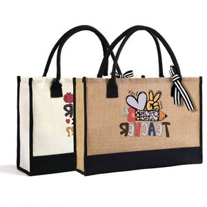 Customized Gift Jute Tote <b>Extra</b> <b>Large</b> Reusable Grocery Shopping Bag - Product Image 1
