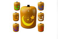 Diffuseur d'huiles essentielles en forme de citrouille, humidificateur aromathérapeutique, veilleuse lune et étoiles, 7 couleurs LED, pour chambre à coucher