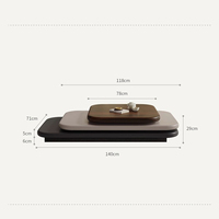 Table basse rectangulaire en bois massif de style nordique moderne pour salon