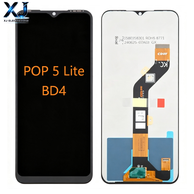 Wholesale Factory Supply XJ Brand TECNO PoP 5 Lite/BD4 6.8" In-cell LCD Touch Screen Display Assembly Compatible Mobile Phones