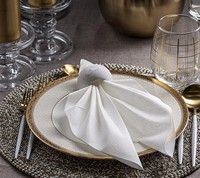Serviettes de table en papier Airlaid 1 pli en pâte de bois vierge avec emballage en sac PE, 100 pièces/paquet