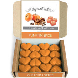 Logo personalizzato Mini a forma di cuore di cera di soia pastiglie profumate di zucca cera si scioglie con scatola all'ingrosso candele - Product Image 6