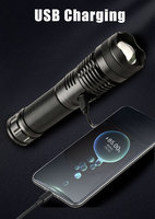 Super lumineux LED métal étanche Zoom torche lumière linterna USB-C longue portée XHP50 puissant LED lampe de poche tactique Rechargeable
