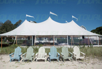 Grande Tente de Réception Extérieure en Toile de Voile pour Événement, Chapiteau à Mâts Extensible pour Mariage de 100 Personnes