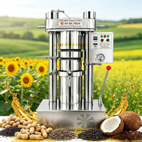 Presse à huile commerciale entièrement automatique HY-YY10 0,65T/24H en acier inoxydable, mini extracteur d'huile à pression à froid et à chaud pour les entreprises