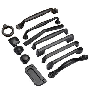 China Supply Classic 128mm <strong>Black</strong> Sets Furniture Kitchen Zinc Alloy Cabinet Handle and <strong>Knobs</strong> - Product Image 1