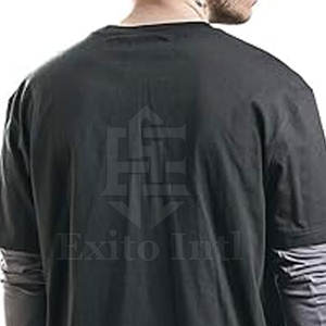 เสื้อยืดแขนยาวระบายอากาศสองชั้นสำหรับผู้ชายเสื้อเจอร์ซีย์แขนยาวสีพื้นเรียบง่าย - Product Image 6