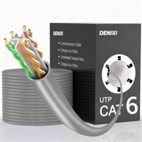 Cable de Red DENIXI de Alta Calidad, 305M, Cat6/Cat6A, CCA, 24AWG/25AWG, Material de la Cubierta PVC/LSZH, Cable LAN