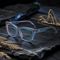 En stock, lunettes optiques de luxe haut de gamme en acétate avec ornement, montures de lunettes à monture complète fabriquées à la main pour un usage quotidien