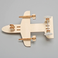 Petit avion magnétique en bois, modèle de dessin animé, matériel d'expérimentation scientifique pour étudiants, découpe laser écologique, assemblage facile