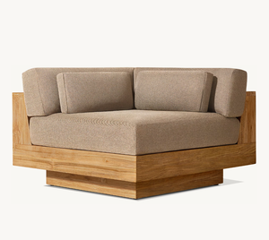Cape Town-Sofá tumbona modular <span class=keywords><strong>de</strong></span> madera <span class=keywords><strong>de</strong></span> teca, tumbona seccional en L, para exteriores, diseño minimalista tapizado, muebles <span class=keywords><strong>de</strong></span> jardín - Product Image 5