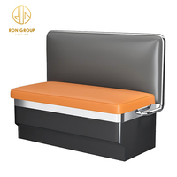 Industrielles Edelstahl gepolstertes Leder Fast Food Commercial Restaurant Möbel Sofa Tisch und Stuhl Stand Sitzset