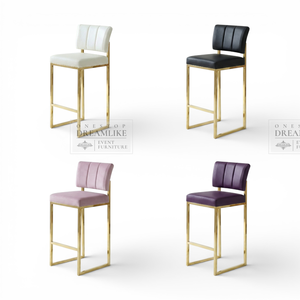 <span class=keywords><strong>Tabouret</strong></span> <span class=keywords><strong>de</strong></span> <span class=keywords><strong>bar</strong></span> moderne en velours carré et acier inoxydable argenté avec dossier bas pour hôtel et usage extérieur - Product Image 4