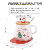 Nouvel Arrivage Coffret Cadeau de Noël Chauffe-tasse en Céramique Impression Logo Personnalisé Boîte Rouge Sac Mignon OEM ODM Vente en Gros Cadeaux d'Entreprise pour les Fêtes