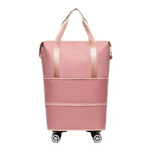 Nueva Bolsa de Viaje Plegable Grande y Portátil, Multifuncional, para Mujer, para Gimnasio, Viajes Cortos, con Cierre y Asa de Transporte, en PU y PC - Product Image 4