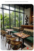Ensemble de mobilier de restaurant commercial moderne, table et chaises, en PU, facile à nettoyer, haute densité, directement de l'usine