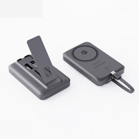 C34 L Banco de Energía Magnético 2 en 1 de 10000 mAh, Carga de 15 W para Teléfonos y Relojes Inteligentes, Viajes Cortos